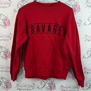 SWS sweater pull over savage black Red Crewneck Sweatshirt graphic shirt top